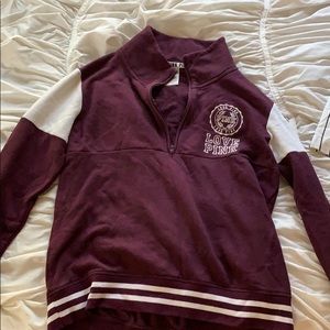 Pink Maroon quarter zip pullover jacket
